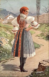 Woman in Native Costume Postcard