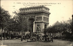 Arc de Triomphe and the Bois-Boulogne Avenue Postcard