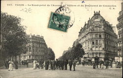 Le Rond-Point de l'Avenue de Villiers et du Boulevard de Courcelles Postcard