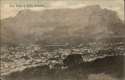 View of City and Table Mountain Postcard