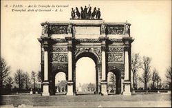 Arc de Triomphe du Carrousel Paris, France Postcard Postcard