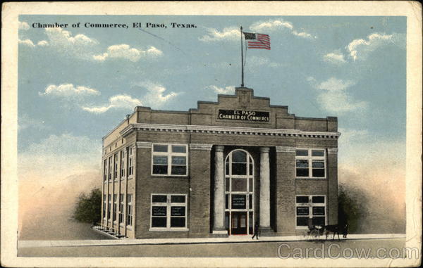 Chamber of Commerce El Paso, TX Postcard