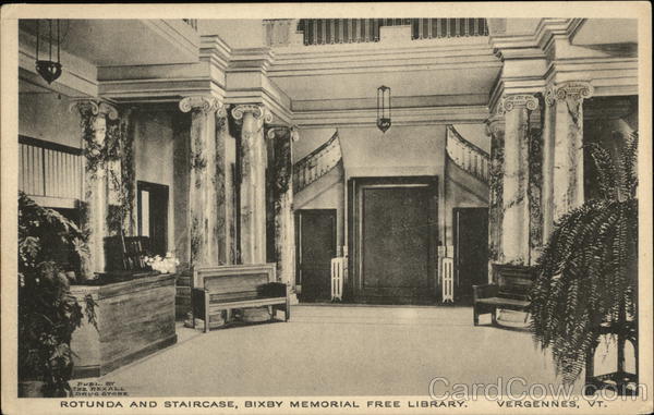 Bixby Memorial Free Library - Rotunda and Staircase Vergennes Vermont