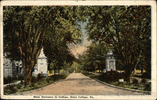 Main Entrance to College State College Pennsylvania