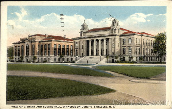 View of Library and Bowne Hall, Syracuse University New York