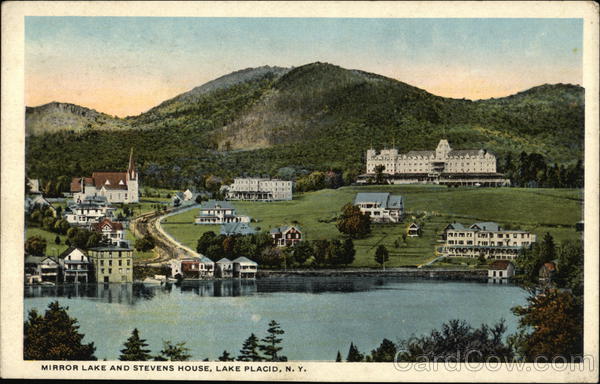 Mirror Lake and Stevens House Lake Placid New York