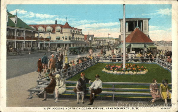 View Looking North on Ocean Avenue Hampton Beach New Hampshire