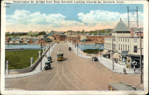 Washington Street Bridge from East Norwalk, Looking South Connecticut