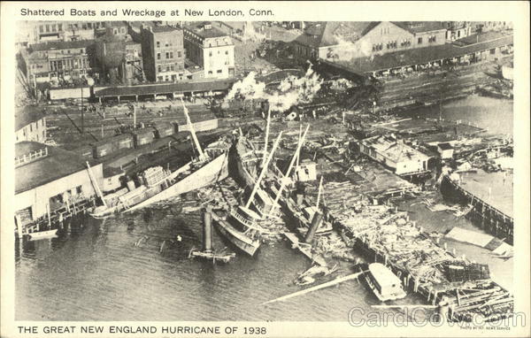 The Great New England Hurricane of 1938 - Shattered Boats and Wreckage at New London, Conn.