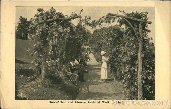 Rose Arbor and Flower-Bordered Walk to Sunset Hall Wernersville Pennsylvania