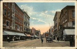 Main Street, North from Elm Brockton, MA Postcard Postcard Postcard