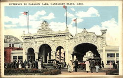 Entrance to Paragon Park Nantasket Beach, MA Postcard Postcard Postcard