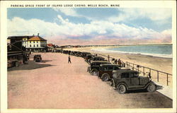 Parking Space Front of Island Ledge Casino Postcard