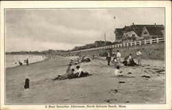 A Busy Saturday Afternoon, North Scituate Beach Postcard