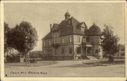 Street View of Town Hall Postcard