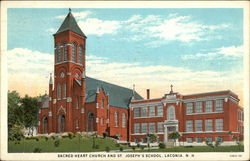 Sacred Heart Church and St. Joseph's School Laconia, NH Postcard Postcard Postcard