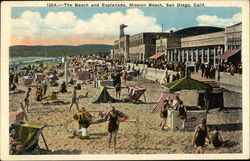 Mission Beach - Beach and Esplanade San Diego, CA Postcard Postcard Postcard