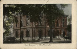 Court House and Post Office Windsor, VT Postcard Postcard Postcard