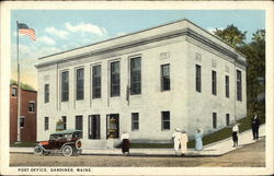 Street View of Post Office Gardiner, ME Postcard Postcard Postcard