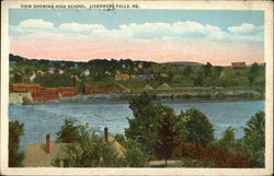 View Showing High School Postcard