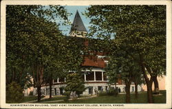 Administration Building, (East View) Fairmount College Postcard