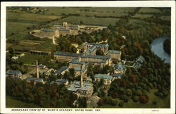 Aeroplane View of St Mary's Academy Notre Dame, IN Postcard Postcard Postcard