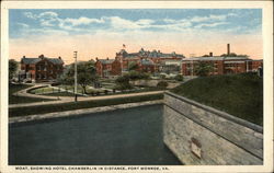 Moat - Hotel Chamberlin in Distance Fort Monroe, VA Postcard Postcard Postcard