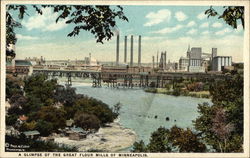 A Glimpse of the Great Flour Mills Minneapolis, MN Postcard Postcard Postcard