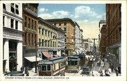 Granby Street from City Hall Avenue Postcard