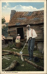 My Old Log Cabin Black Americana Postcard Postcard Postcard