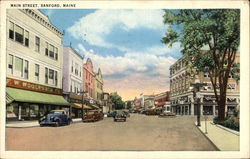 Main Street Sanford, ME Postcard Postcard Postcard