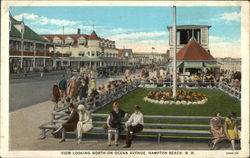 View Looking North on Ocean Avenue Hampton Beach, NH Postcard Postcard Postcard