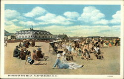 Bathers on the Beach Hampton Beach, NH Postcard Postcard Postcard