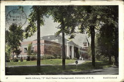 Smith Library, "T" Hall Tower in Background, University of N. H. Durham, NH Postcard Postcard Postcard