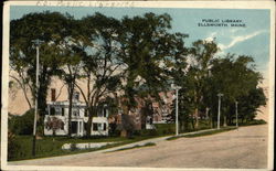 Street View of Public Library Postcard