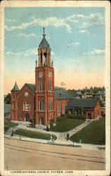 Bird's Eye View of Congregational Church Putnam, CT Postcard Postcard Postcard