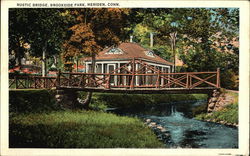 Rustic Bridge, Brookside Park Meriden, CT Postcard Postcard Postcard