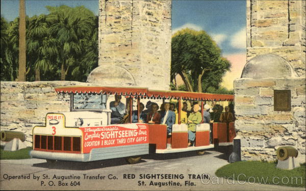 Red Sightseeing Train St. Augustine Florida