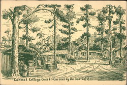 Carmel Cottage Court Postcard