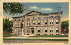 Street View of Post Office Ogdensburg, NY Postcard Postcard Postcard
