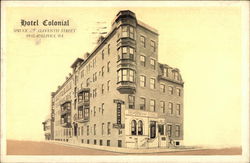 Hotel Colonial, Spruce at Eleventh Street, A Real Family Hotel Postcard