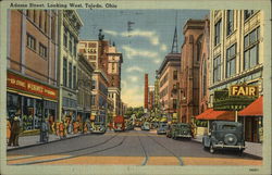 Adams Street, Looking West Toledo, OH Postcard Postcard Postcard