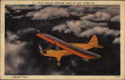 Piper Cruiser Airplane, Made in Lock Haven, PA Postcard