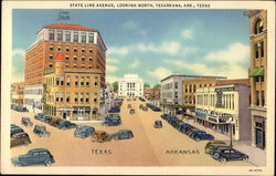 State Line Avenue Looking North Texarkana, AR Postcard Postcard Postcard