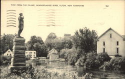 View from the Island, Winnipesaukee River Tilton, NH Postcard Postcard Postcard