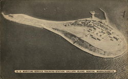 U. S. Maritime Service Training Station, Gallups Island Boston, MA Postcard Postcard Postcard