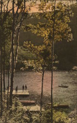 Echo Lake from Appalachian Mountain Club Camp Postcard