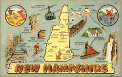 Map of New Hampshire Postcard