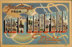 Greetings from New Bedford, Mass. Postcard