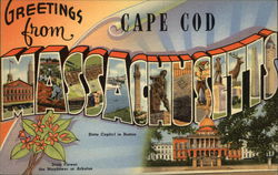Greetings from Cape Cod Massachusetts Postcard Postcard Postcard